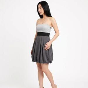 H&M RN70255 Gray Bubble Short Lined Dress Women Size 6